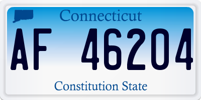 CT license plate AF46204
