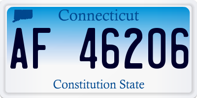 CT license plate AF46206