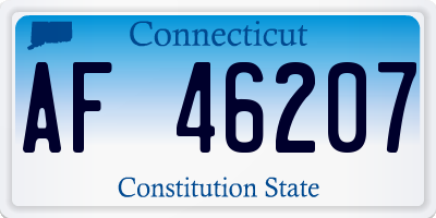 CT license plate AF46207