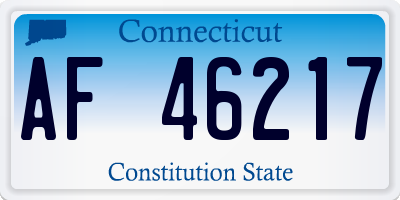 CT license plate AF46217