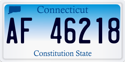 CT license plate AF46218