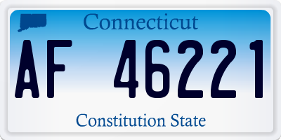 CT license plate AF46221