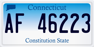 CT license plate AF46223
