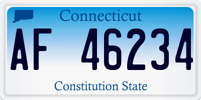 CT license plate AF46234