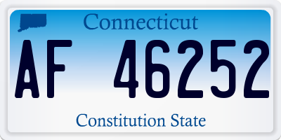 CT license plate AF46252