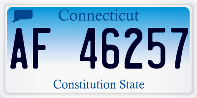 CT license plate AF46257