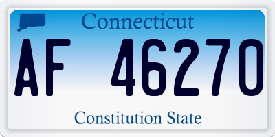 CT license plate AF46270