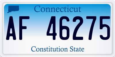 CT license plate AF46275