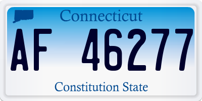 CT license plate AF46277