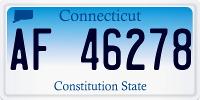 CT license plate AF46278