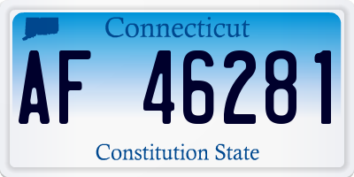 CT license plate AF46281