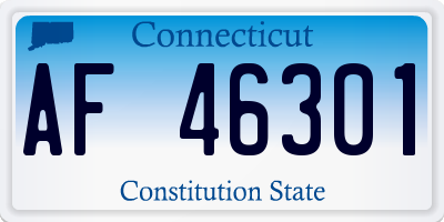 CT license plate AF46301