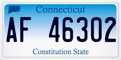 CT license plate AF46302