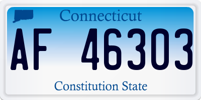 CT license plate AF46303