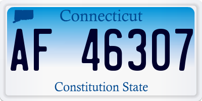 CT license plate AF46307