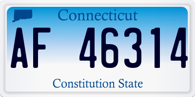 CT license plate AF46314