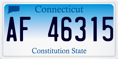 CT license plate AF46315