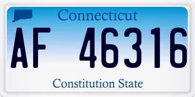 CT license plate AF46316