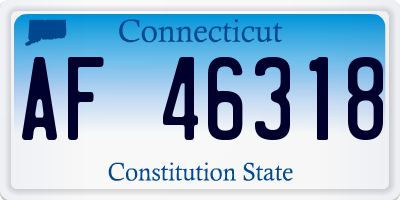 CT license plate AF46318