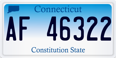 CT license plate AF46322