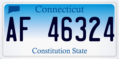 CT license plate AF46324