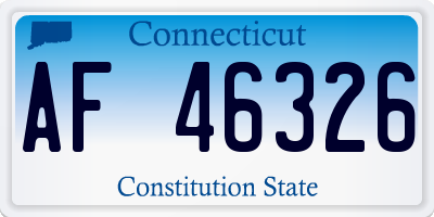 CT license plate AF46326