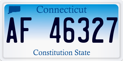 CT license plate AF46327