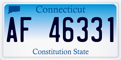 CT license plate AF46331