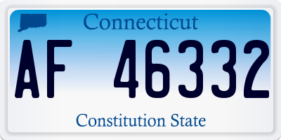 CT license plate AF46332