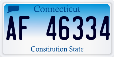 CT license plate AF46334
