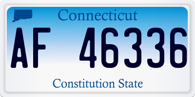 CT license plate AF46336