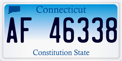 CT license plate AF46338