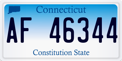 CT license plate AF46344