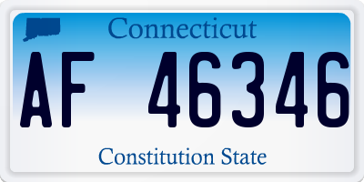 CT license plate AF46346