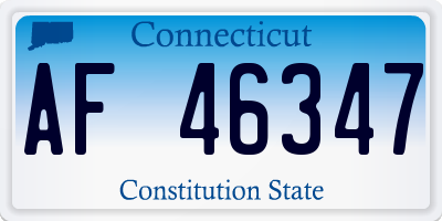 CT license plate AF46347