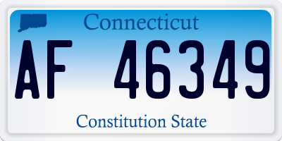 CT license plate AF46349