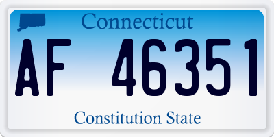 CT license plate AF46351