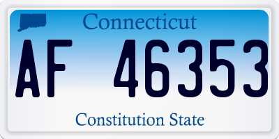CT license plate AF46353