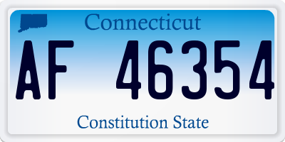 CT license plate AF46354