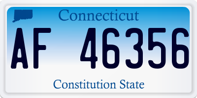 CT license plate AF46356