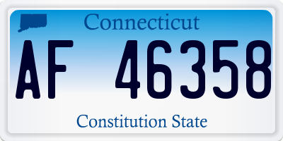 CT license plate AF46358