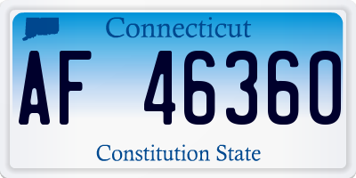 CT license plate AF46360