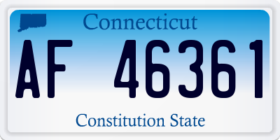 CT license plate AF46361