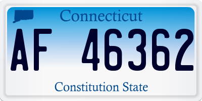 CT license plate AF46362