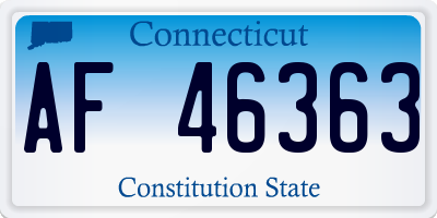 CT license plate AF46363