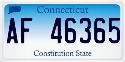 CT license plate AF46365