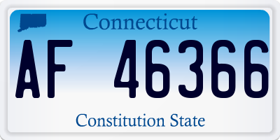 CT license plate AF46366