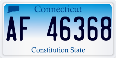 CT license plate AF46368
