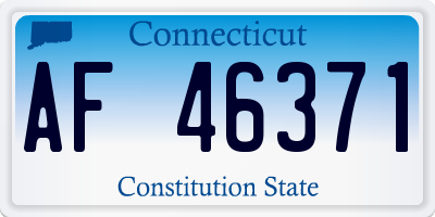 CT license plate AF46371