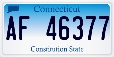 CT license plate AF46377